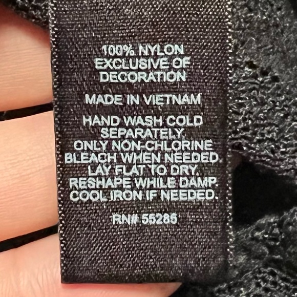 Express black lace eyelet flare hem empire waist sleeveless sheer tank top - Picture 10 of 12